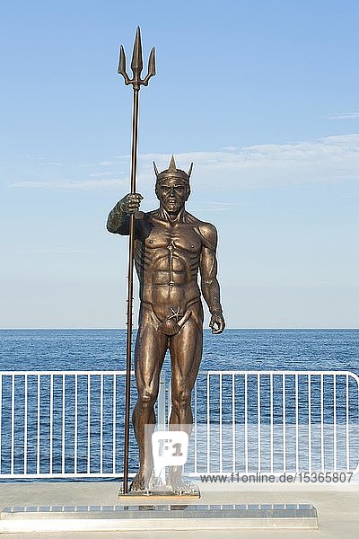 Skulptur des Neptun auf der Seebrücke  Heilige Konstantin und Helena  Bulgarien  Varna  Bulgarien  Europa