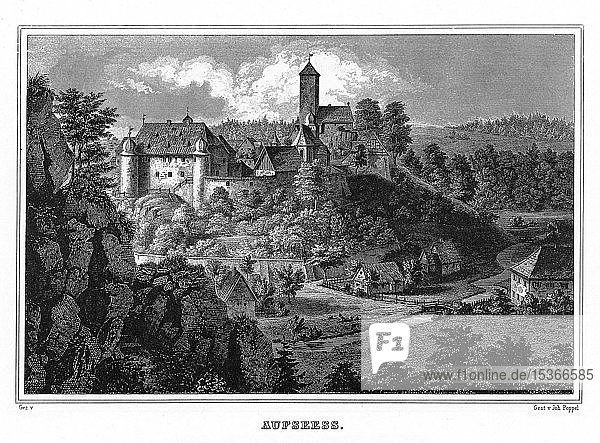 Aufseess  Aufsess  Stahlstich von J. Poppel  1840-54  Königreich Bayern  Deutschland  Europa