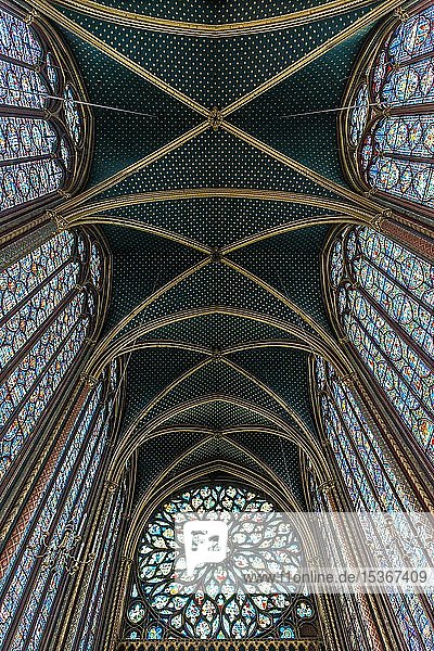 Gewölbe  Innenraum  Obere Kapelle  Sainte-Chapelle  Île de la Cité  Paris  Frankreich  Europa