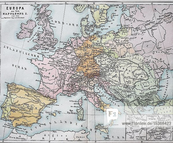 Map The Empire Of Charlemagne In 814 A D Historical Illustration Italy Europe