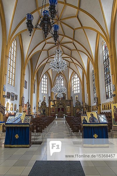 Innenraum  Orthodoxe Kirche St. Salvator  Salvatorkirche  München  Oberbayern  Bayern  Deutschland  Europa