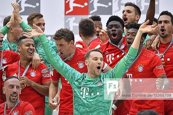 Torwart Manuel Neuer FC Bayern München, Jubel, Meisterfeier 2019, FC ...