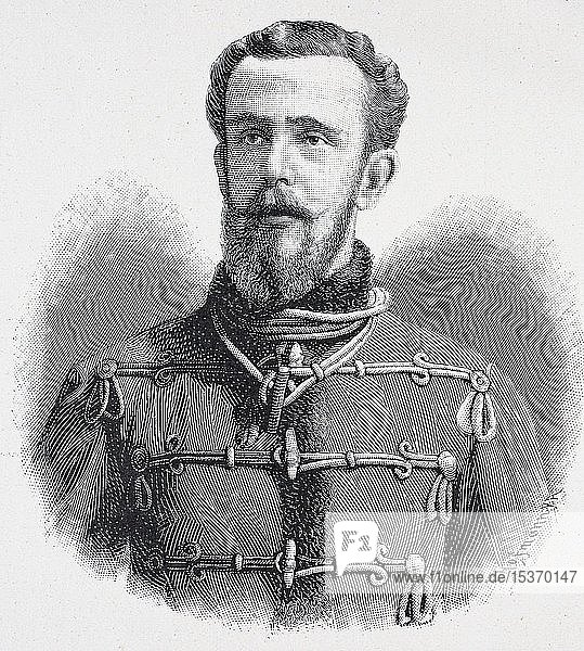 Rudolf  Kronprinz von Österreich  Rudolf Franz Karl Joseph  geboren 21. August 1858  gestorben 30. Januar 1889  1880  historischer Holzschnitt  Österreich  Europa