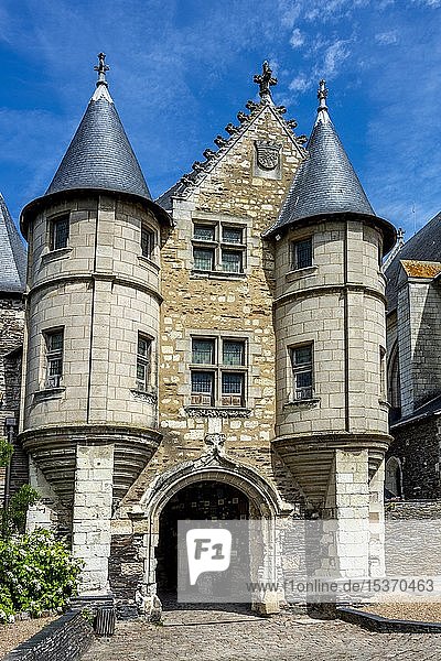 Eingang des befestigten Tors des Chatelet  Château d'Angers  Angers  Departement Maine-et-Loire  Pays de la Loire  Frankreich  Europa