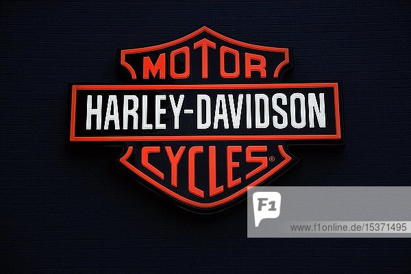 Logo  Harley Davidson  schwarzer Hintergrund  Deutschland  Europa