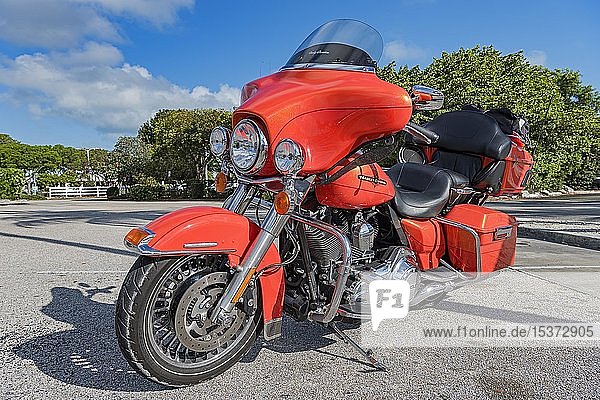 Red Harley Davidson in Key West  Florida  USA  Nordamerika