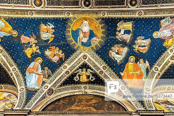 Blessing God with Angels and Saints  Frescoes  Renaissance  Church of San Maurizio al Monastero Maggiore  Milan  Lombardy  Italy  Europe
