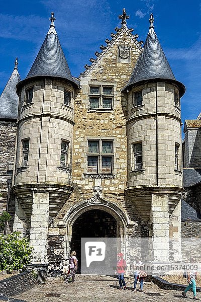 Eingang des befestigten Tors des Chatelet  Château d'Angers  Angers  Departement Maine-et-Loire  Pays de la Loire  Frankreich  Europa