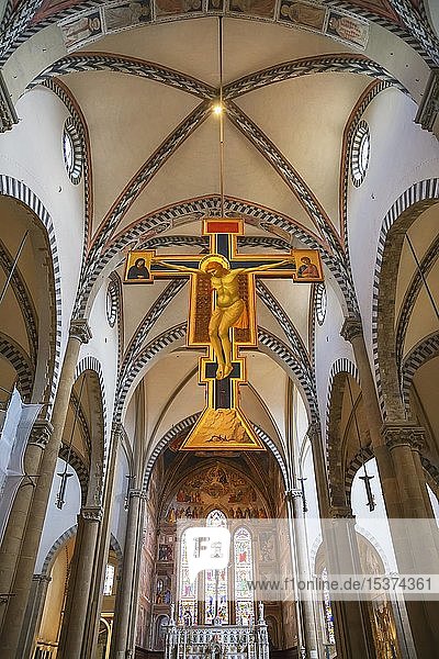 Deckengewölbe mit Kruzifix  Kirche Santa Maria Novella  Florenz  Toskana  Italien  Europa