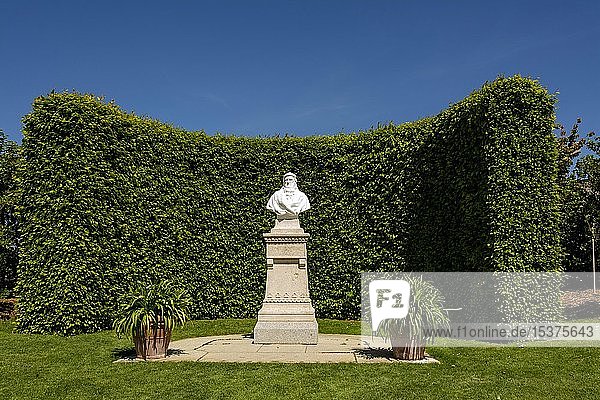 Leonardo-da-Vinci-Denkmal im Garten des Chateau d'Amboise Loiretal Departement Indre-et-Loire Centre-Val de Loire Frankreich Europa