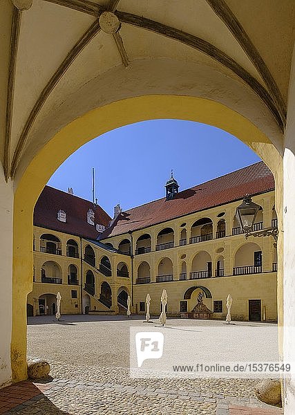 Inner courtyard Castle Trausnitz Landshut Lower Bavaria Bavaria Germany Europe