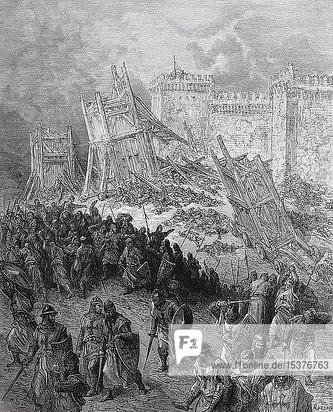 The Siege of Jerusalem took place from June 7 to July 15  1099  during the First Crusade  historical illustration  1880  Germany  Europe