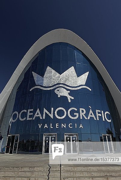 Entrance building to Aquarium Valencia  L'Oceanogràfic  Valencia  Spain  Europe