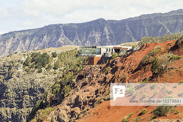 Mirador de Abrante viewing platform in the mountains  La Gomera  Canary Islands  Spain