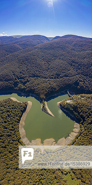 Spain  Navarra  Irati Forest  scenic with reservoir