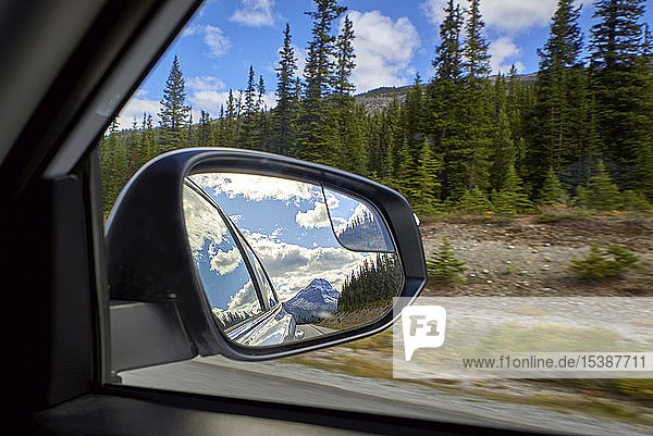 Canada  Alberta  Jasper National Park  Banff National Park  Icefields Parkway  landscape seen through car window
