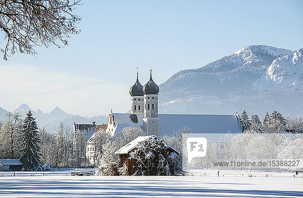 Germany  Upper Bavaria  Toelzer Land  Benediktbeuern Abbey in winter
