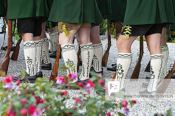 Corpus Christi procession  Riflemans  traditional costumes  woolen socks and guns