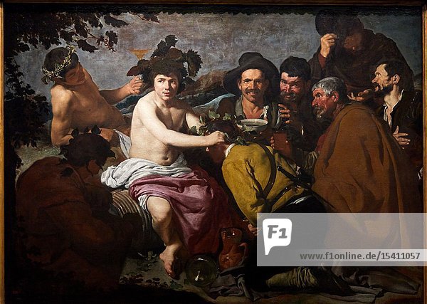 'The Feast of Bacchus'  1628-1629  Diego Rodriguez de Silva y Velázquez  Prado Museum  Madrid  Spain  Europe