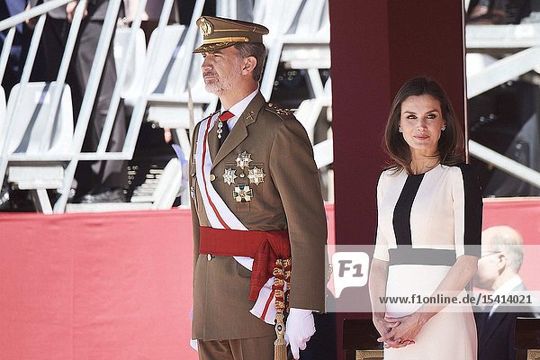 King Felipe VI of Spain Queen Letizia of Spain attends 175th anniversary of the founding of the Guardia Civil at Royal Palace on May 13 2019 in Madrid Spain