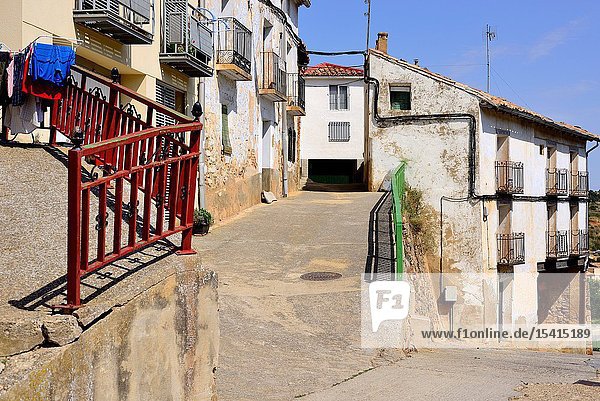 Pedestrian street of Vozmediano Soria Spain.