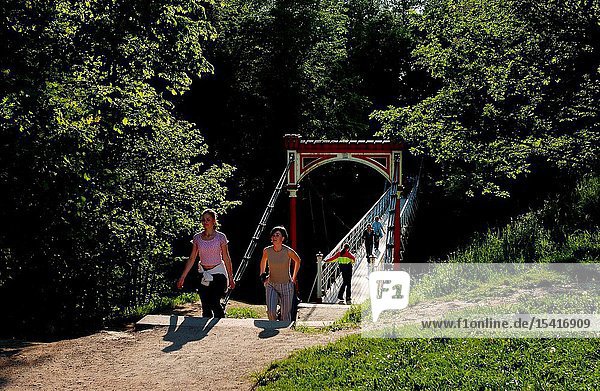 The suspension bridge (length is over 50 metres) was mounted in the Castle Hills in 1931 and it was reconstructed in 1995.