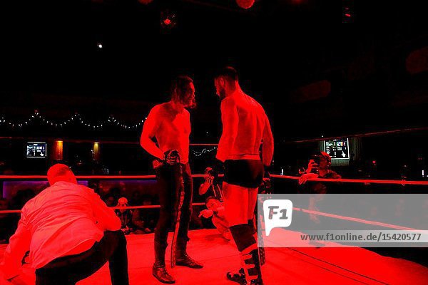 Kiel Germany - December 08 2018. The Purge Match (TLC) between Muskelkater and Purge Club for the Maximum Tag Team Titles