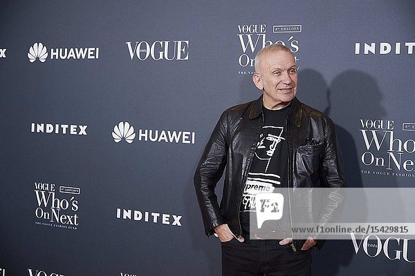 Jean Paul Gaultier attends 'Vogue Who's On Next' Madrid Photocall at Gran Maestre Theatre on May 23 2019 in Madrid Spain