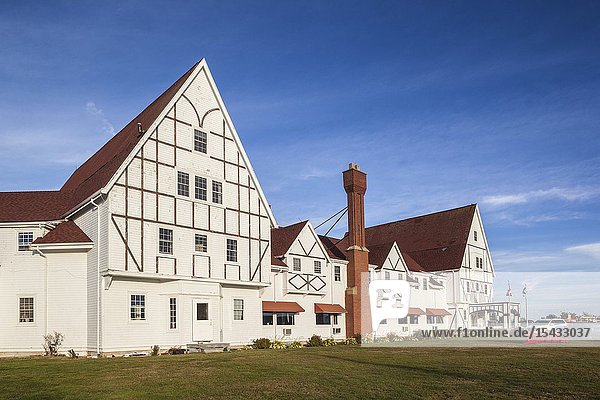 Canada Nova Scotia Cabot Trail Ingonish Beach Cape Breton HIghlands National Park Keltic Lodge at the Highlands landmark hotel built in 1940 exterior.