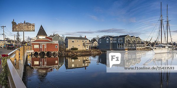 USA Maine Kennebunkport village harbor.
