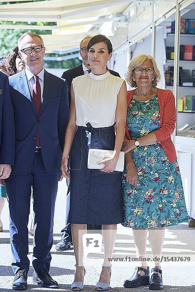 Queen Letizia of Spain attends Opening of Madrid Book Fair at Parque del Retiro on May 31 2019 in Madrid Spain
