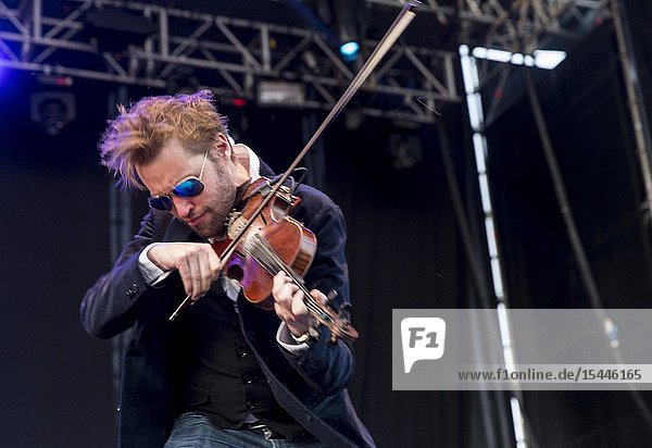 Madrid  Spain-June 25: Violinist Jon Pilatzke from The Chieftains performs in concert at Noches del Botanico festival on june 25  2019 in Madrid  Spain (Photo by: Angel Manzano)
