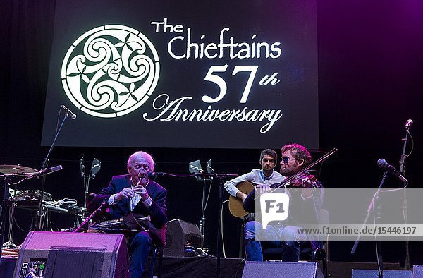 Madrid  Spain-June 25: Paddy Moloney and Jon Pilatzke from The Chieftains perform in concert at Noches del Botanico festival on june 25  2019 in Madrid  Spain (Photo by: Angel Manzano)