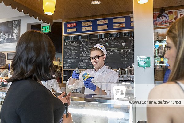 Bentonville Arkansas - The Walmart Museum housed in the Walton's 5&10 which Sam Walton opened in 1950. The museum's Spark Cafe honors Sam Walton's love of ice cream.