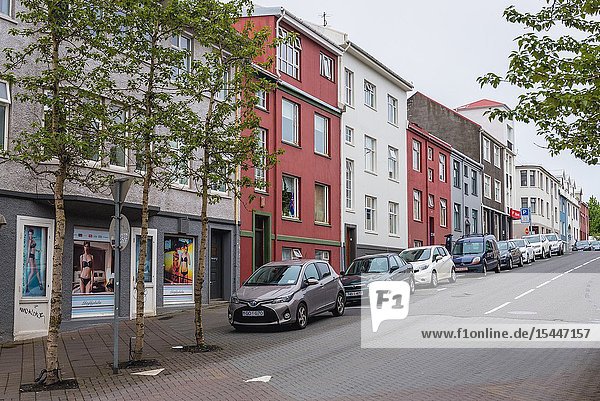 Street in Reykjavik capital city of Iceland.
