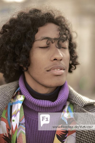 Young fashion model man in Paris France