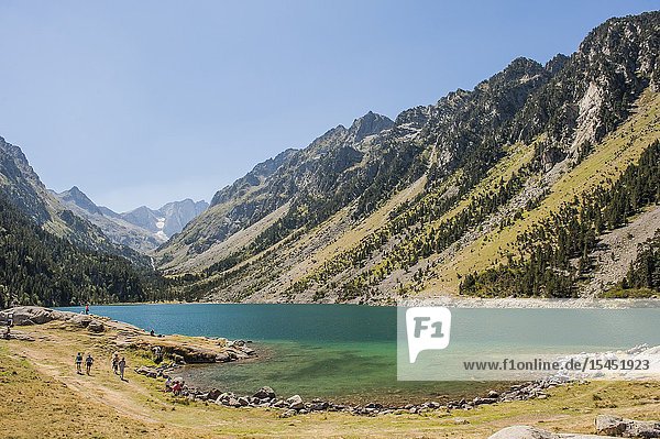 View of Gaube Lake Pyrenees national Park (Hautes-Pyrénées Department Nouvelle-Aquitaine Region France)