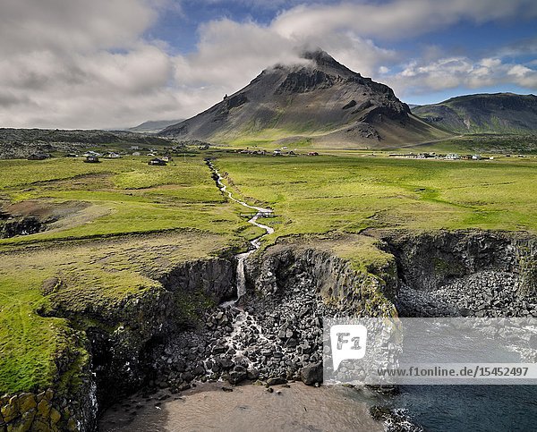 Stapafell Arnarstapi Snaefellsnes Peninsula Iceland.