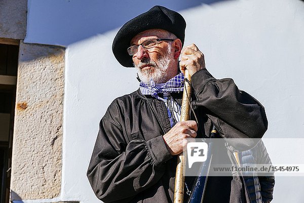 One of the members of Zanpantzar of Zubieta. A Joalduna is a traditional character of the culture of Navarre  especially in some small villages of the north of Navarre. Ituren - Zubieta. Navarre. Spain. Europe.
