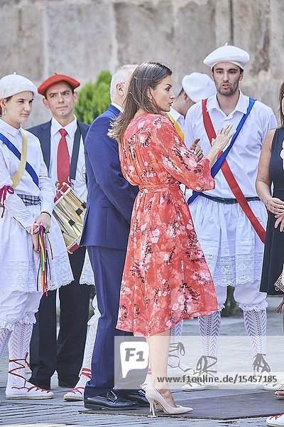 Queen Letizia of Spain attends Closing of the 2nd Seminar on Patrimonial Education in the School at International Center for the Research of the Spanish Language on July 5 2019 in San Millan de la Cogolla Spain