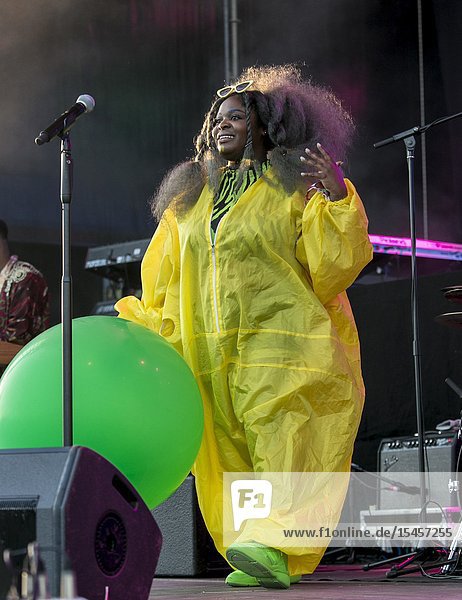 Madrid  Spain-July 5: Tarriona 'Tank' Ball of Tank and the Bangas performs on stage at the Noches del Botanico festival on july 5  2019 in Madrid  Spain (Photo by Angel Manzano)
