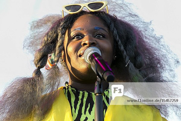 Madrid,  Spain-July 5: Tarriona 'Tank' Ball of Tank and the Bangas performs on stage at the Noches del Botanico festival on july 5,  2019 in Madrid,  Spain (Photo by Angel Manzano)