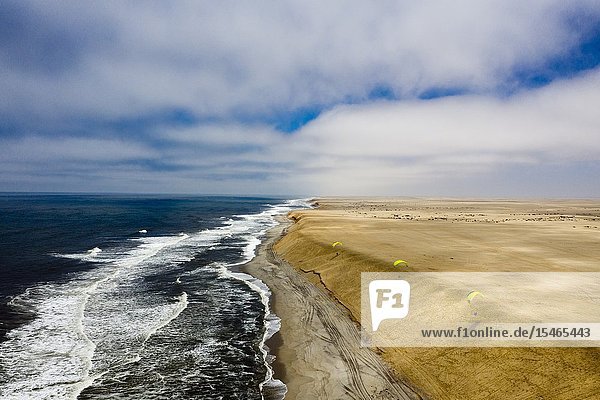 Paragliding at Dune near Henties Bay Henties Bay Namibia.