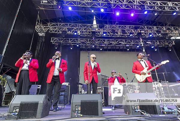 Madrid,  Spain-July 10: Blind Boys of Alabama performs on stage at Noches del Botanico festival on july 10,  2019 in Madrid,  Spain (Photo by Angel Manzano)