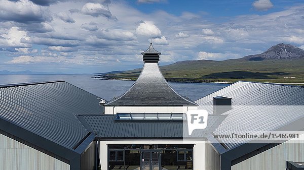 View of new Ardnahoe Distillery on island of Islay in Inner Hebrides of Scotland UK.
