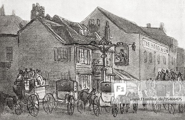 The Elephant and Castle south London England in 1830. From The Martyrs of Tolpuddle published 1934.