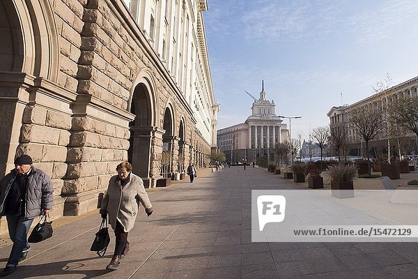 Bulgaria Sofia Town center Office house of the National Assembly Building.