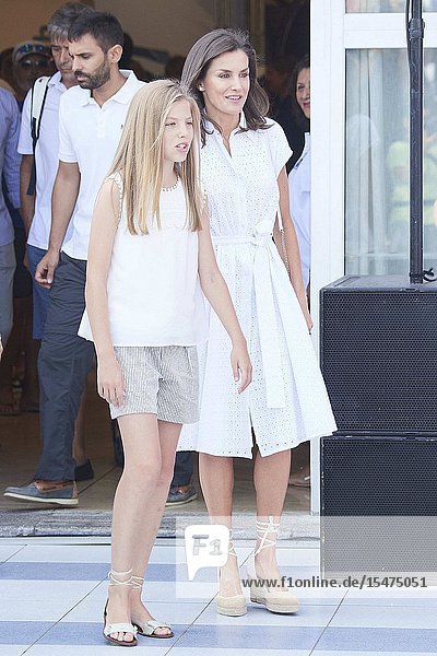 Queen Letizia of Spain Princess Sofia is seen at Real Club Nautico during 38th Copa del Rey Mapfre Sailing Cup - Day 4 on August 1 2019 in Palma Spain