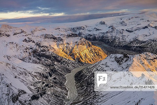 Morsarjokull glacier Vatnajokull Ice Cap Vatnajokull National Park Iceland.