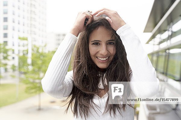 Happy woman smiling